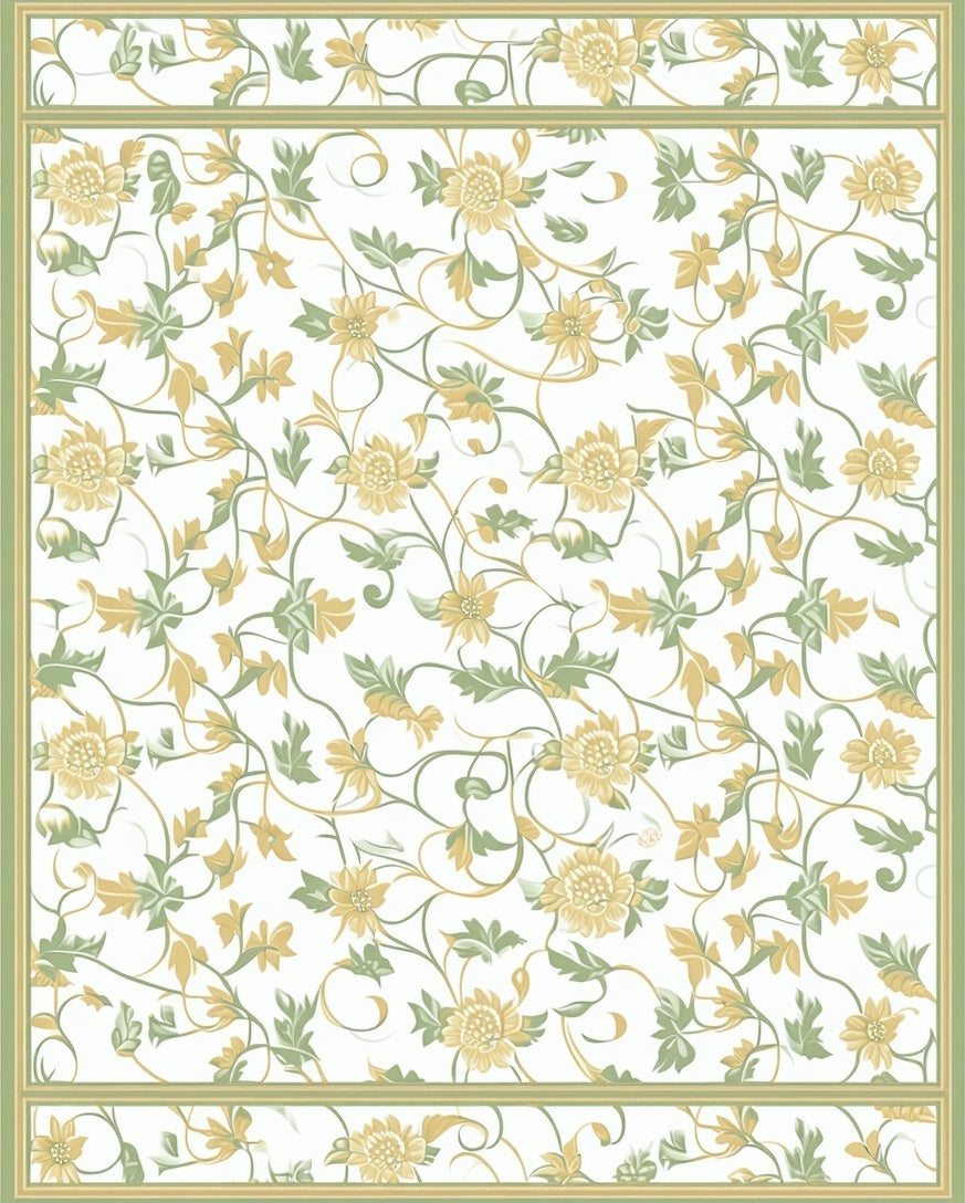 Charming Floral Vine Pattern Rug