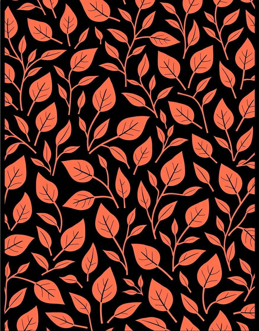 Coral Leaf Patterned Woodland Rug