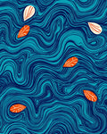 Flowing Leaf Abstract Pattern Rug