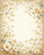 Elegant Floral Swirl Cream Pattern Rug