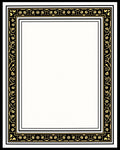 Ornate Black Gold Floral Border Rug