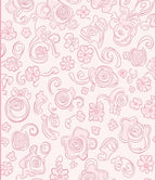 Sweet Pink Swirls And Petals Design Rug