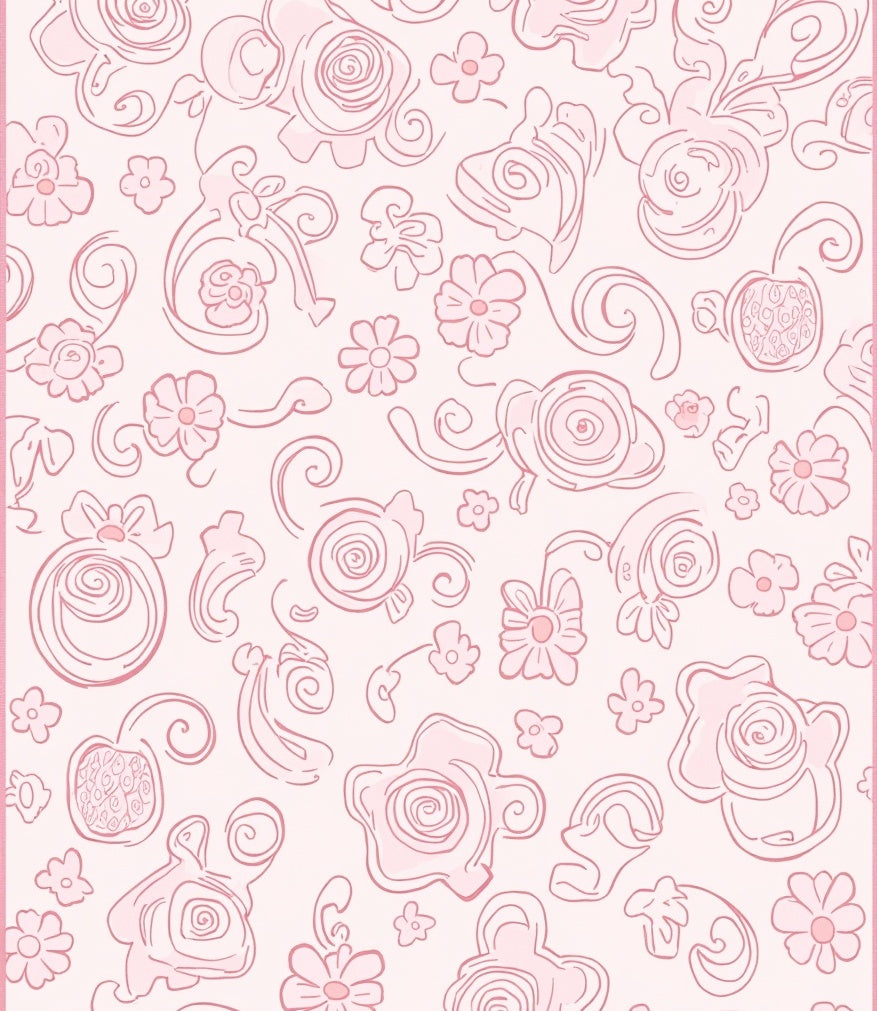 Sweet Pink Swirls And Petals Design Rug