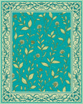 Floral Vine Botanical Art Deco Rug