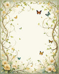 Nature Inspired Floral Butterfly Garden Rug