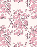 Floral Sketch Pink Nature Motifs Rug