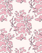 Floral Sketch Pink Nature Motifs Rug