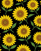 Bright Yellow Sunflower Pattern Rug