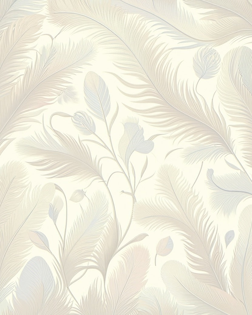 Feather Pattern Gentle Hues Rug