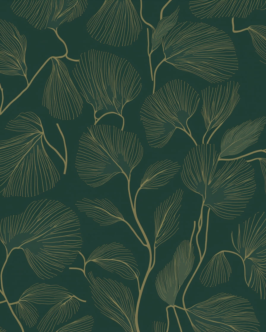 Elegant Botanical Line Art Rug