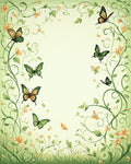 Whimsical Garden Butterfly Vine Design Rug
