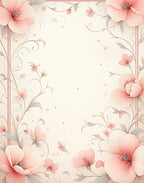 Soft Pink Floral Vine Pattern Rug