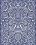 Intricate Blue Abstract Pattern Rug