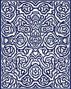 Intricate Blue Abstract Pattern Rug