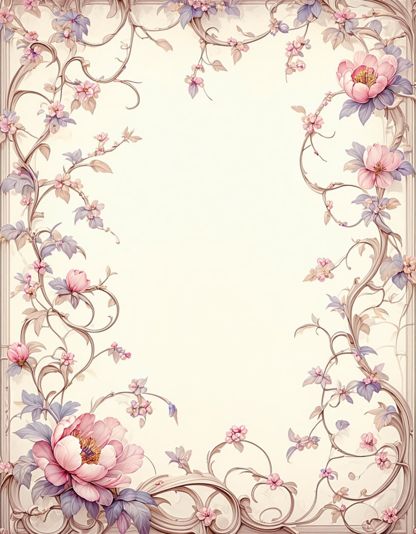 Vintage Floral Vine Pattern Rug