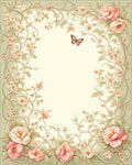 Floral Vine And Butterfly Design Rug