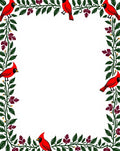 Red Cardinal Foliage Border Rug