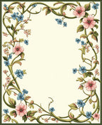 Vintage Floral Vine Scroll Pattern Rug