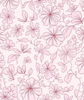 Pink Outline Floral Pattern Rug