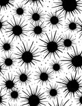 Black Splatter Starburst Pattern Rug