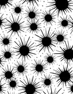 Black Splatter Starburst Pattern Rug