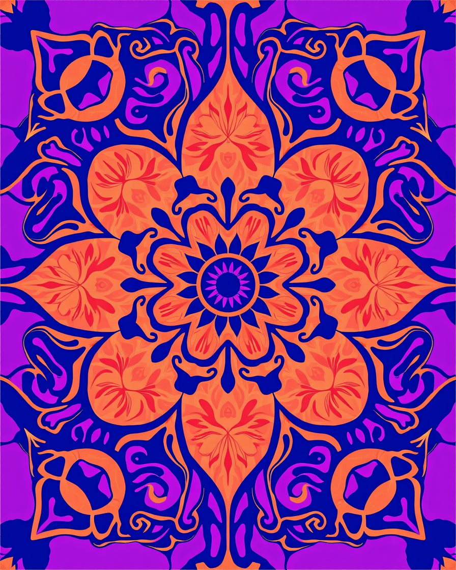 Vibrant Mandala Floral Statement Rug