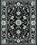 Intricate Floral Scroll Dark Pattern Rug