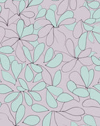 Soft Botanical Outline Pastel Rug
