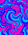 Vivid Blue Pink Swirl Pattern Rug