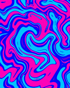 Vivid Blue Pink Swirl Pattern Rug