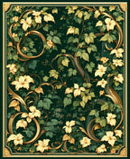 Art Nouveau Botanical Swirls Rug