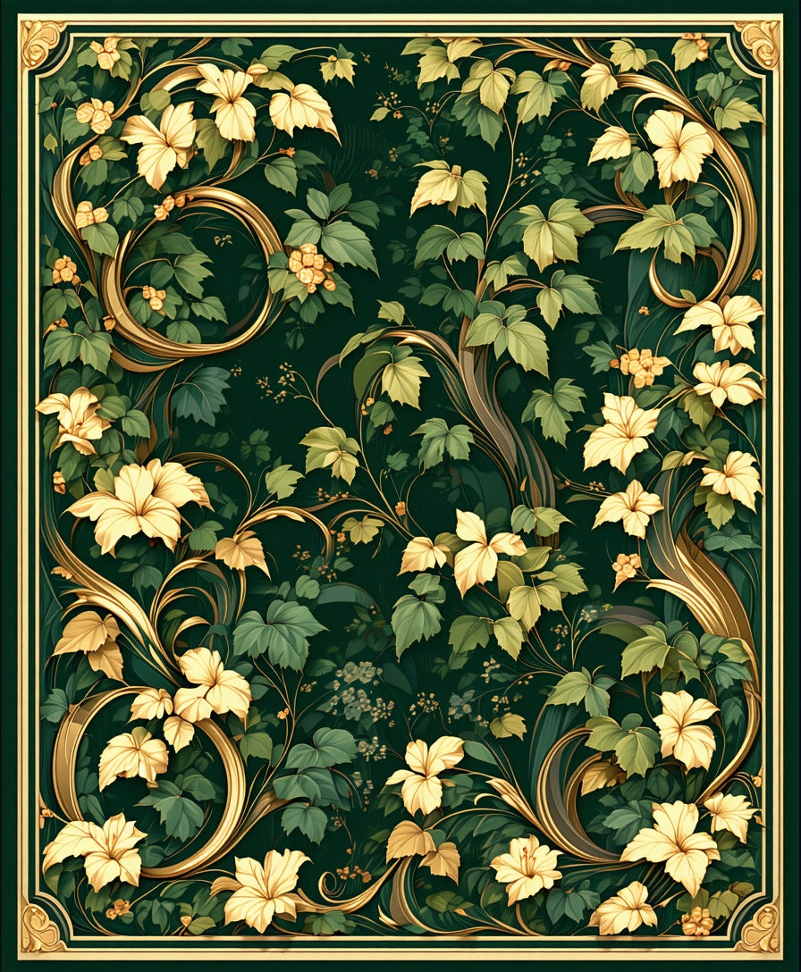 Art Nouveau Botanical Swirls Rug
