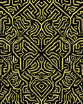 Abstract Yellow Line Art Pattern Rug