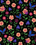Bright Floral Butterfly Pattern Rug