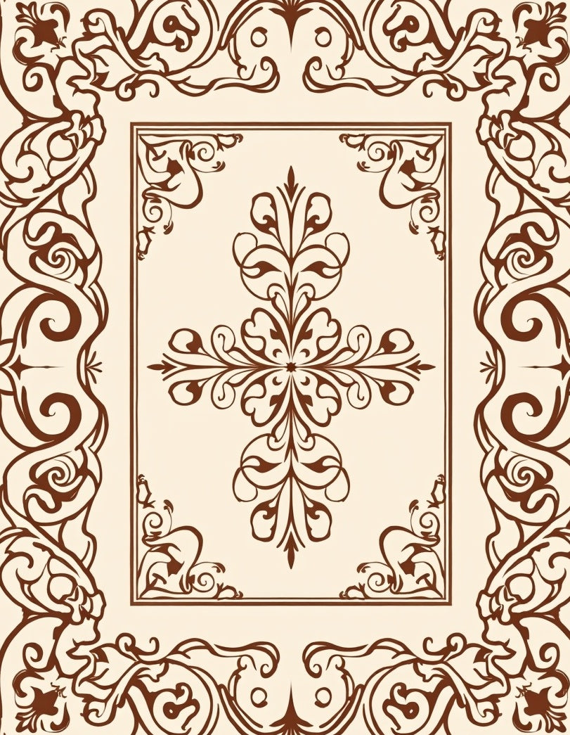 Classic Floral Scroll Pattern Design Rug