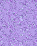 Delicate Floral Outline Lavender Print Rug