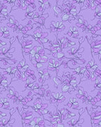 Delicate Floral Outline Lavender Print Rug