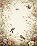 Floral Garden Bird Scenic Artwork Rug