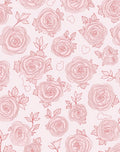 Pink Rose Sketch Pattern Rug