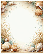 Coastal Seaside Shell Sand Pattern Rug