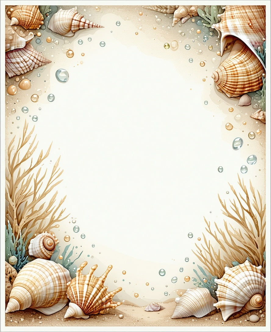 Coastal Seaside Shell Sand Pattern Rug