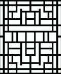 Abstract Black White Geometric Design Rug