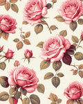 Vintage Pink Rose Garden Fabric Rug