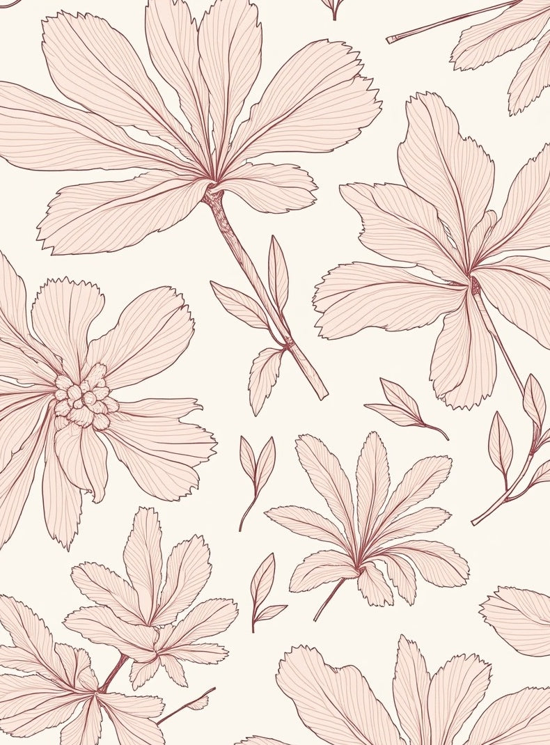 Delicate Botanical Floral Pattern Design Rug