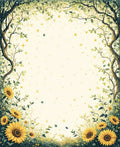 Whimsical Sunflower Garden Scene Rug