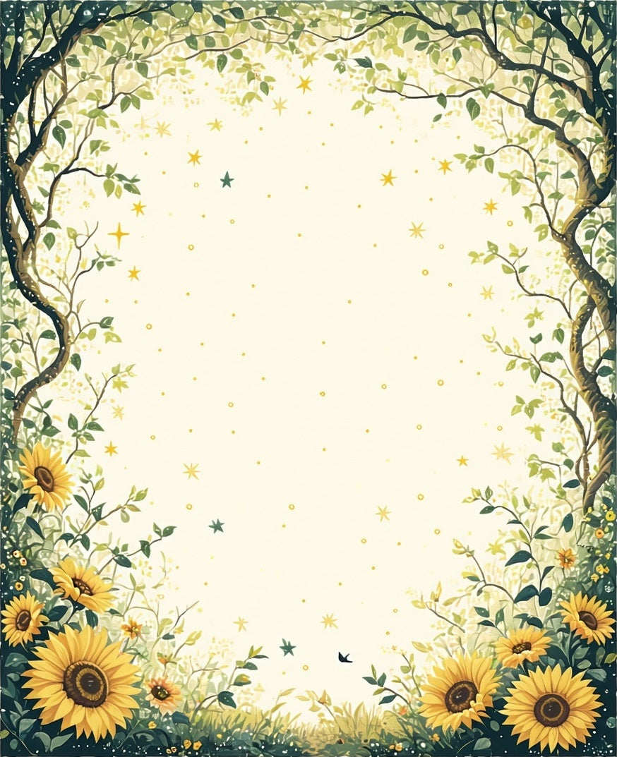 Whimsical Sunflower Garden Scene Rug