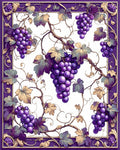 Purple Grapes Vine Pattern Rug