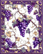 Purple Grapes Vine Pattern Rug