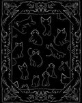 Whimsical Cat Illustrations In Black White Rug
