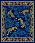 Golden Tiger Jungle Pattern Border Rug